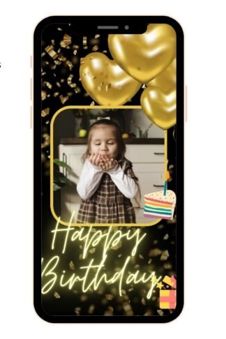 Custom Edit Musical Animated Birthday Ecard for Mobile Phone