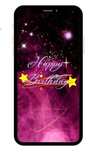 Editable Musical Animated Birthday Ecard for Mobile Phone star