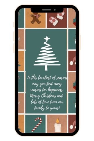 Editable Musical Animated Christmas Ecard template for Mobile Phone Squares